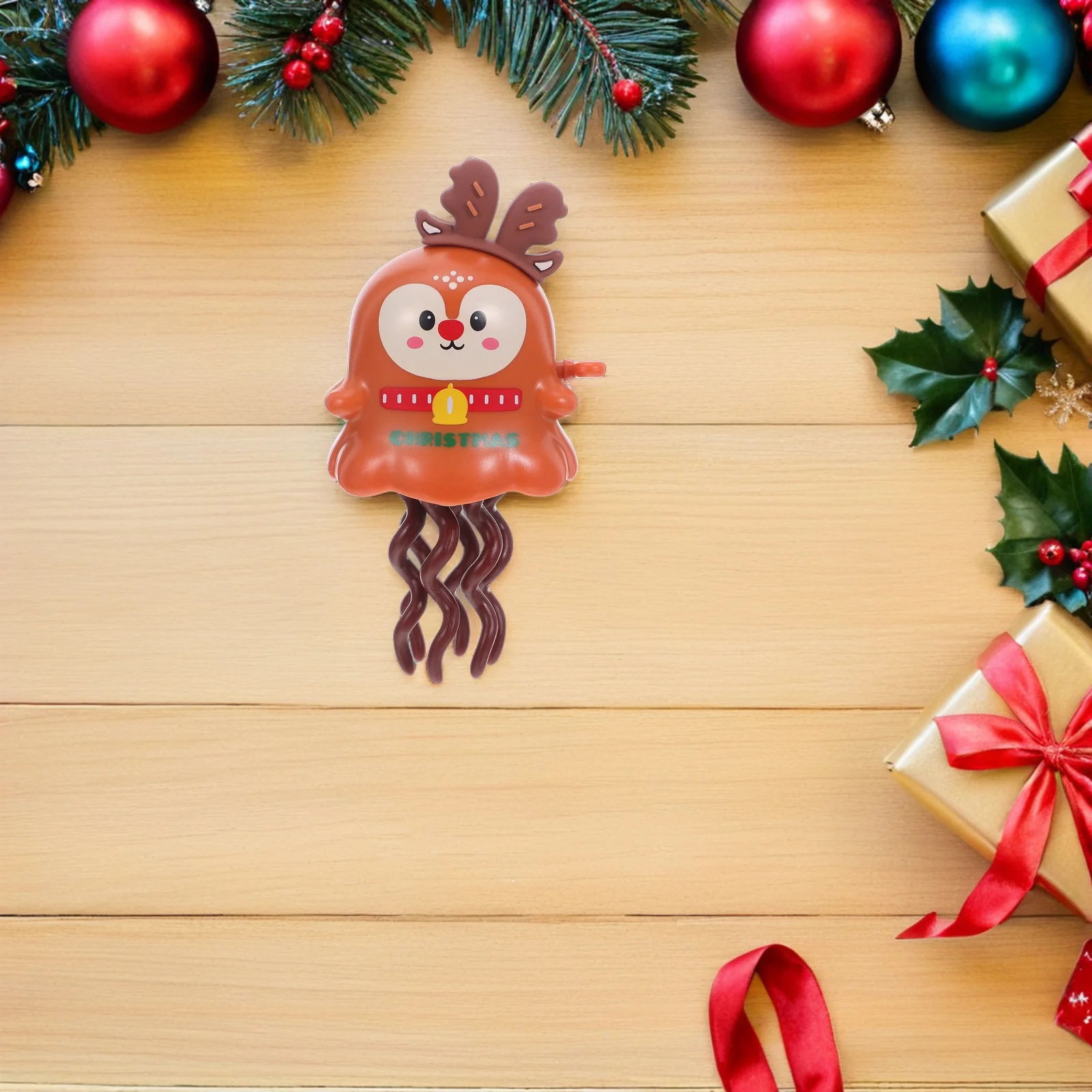 عقارب الساعة مع موضوع الرنة المشي السحري وحفلات العطلات تفضل مواد تخزين عيد الميلاد #1