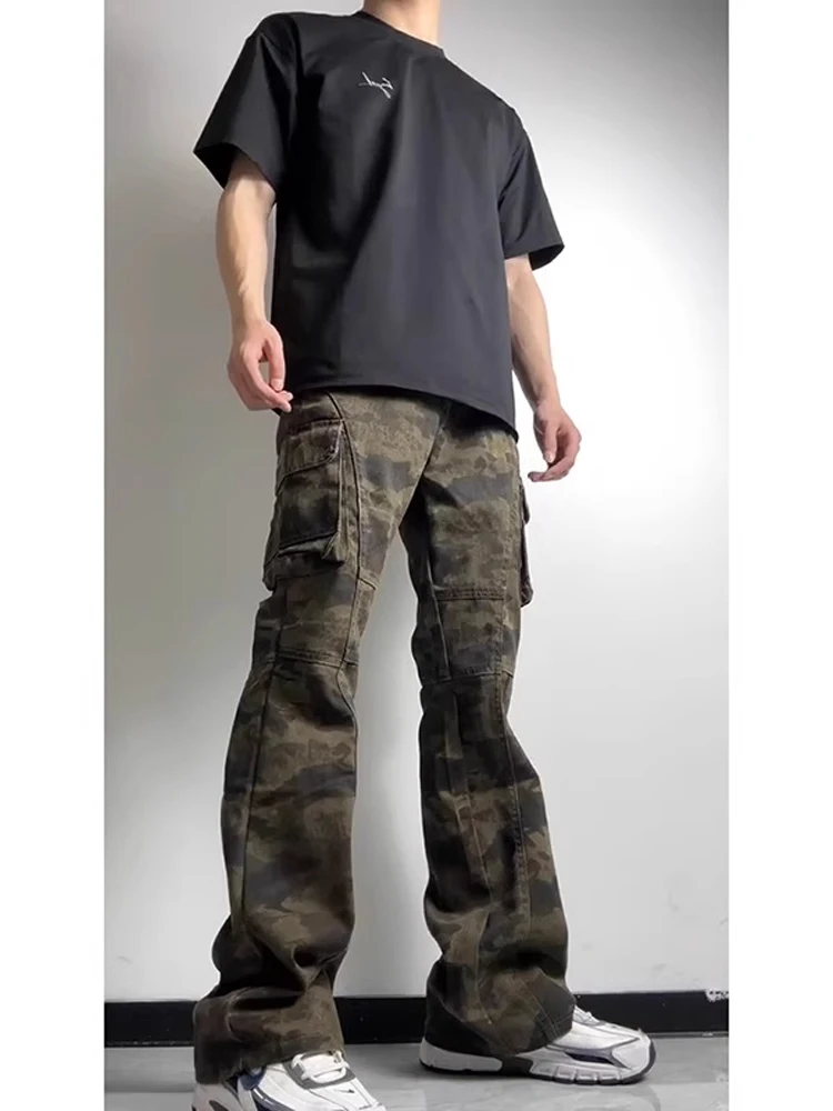 

Камуфляжные рабочие брюки, мужские летние тонкие американские уличные приталенные джинсы, брюки Cleanfit, брюки с ножом, широкие брюки