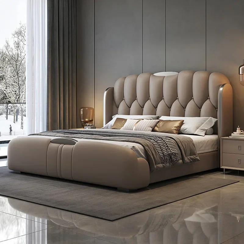 

Queen Size Bedroom Bed Storage Organiser Multifunctional Double Bed Modern Luxury somieres y marcos de camahome Furniture