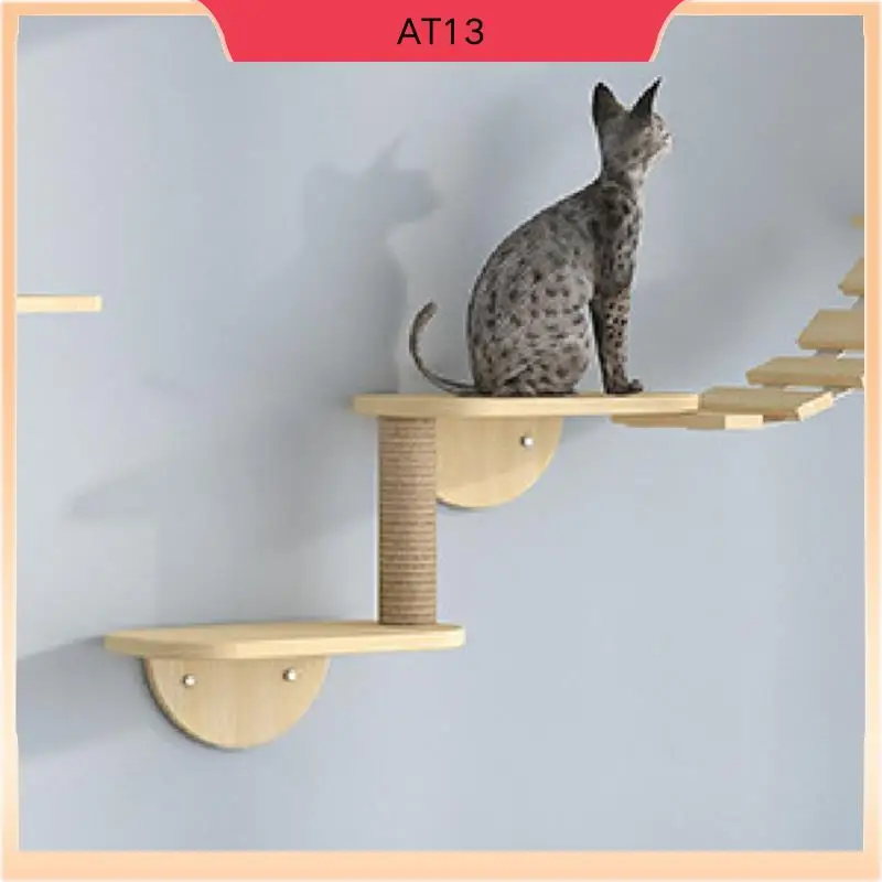 

AT13 Cat Hammock Climbing Frame, Ladder Climbing Frame, Small Solid Wood Cat Climbing Frame