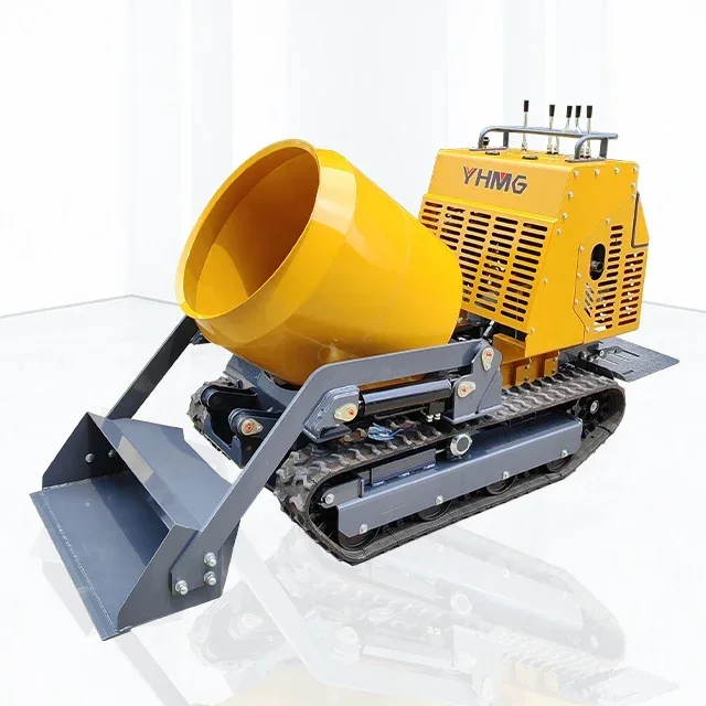 Portable 300L Concrete Mixer Machine with Pump, Mobile Cement Mixing Equipment for Construction & Building Site Working