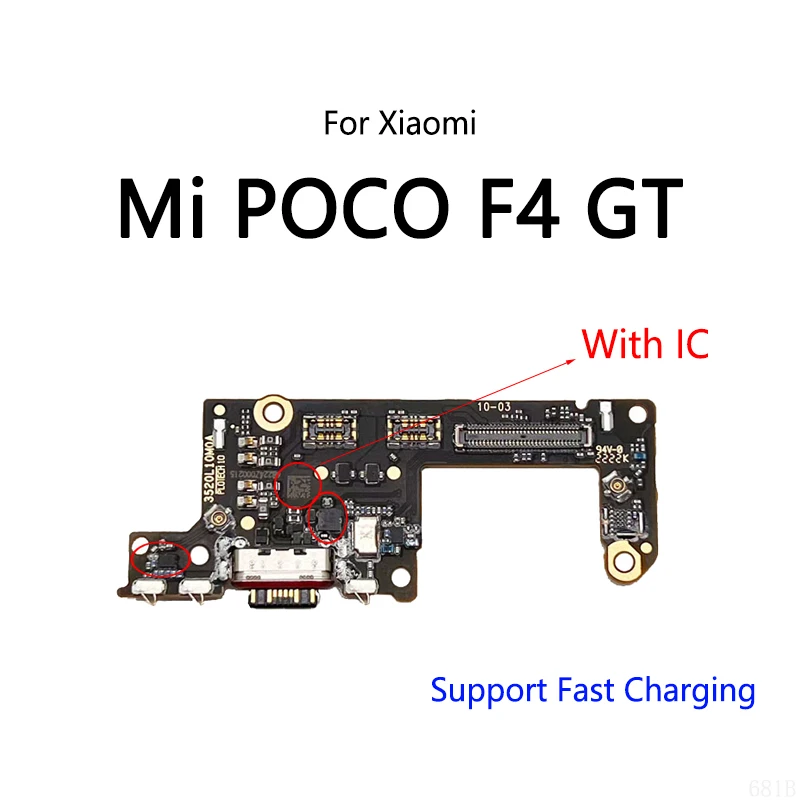 USB Charge Dock Port Socket Jack Plug Connector Flex Cable For Xiaomi Mi POCO F4 GT Pocophone Charging Board Module