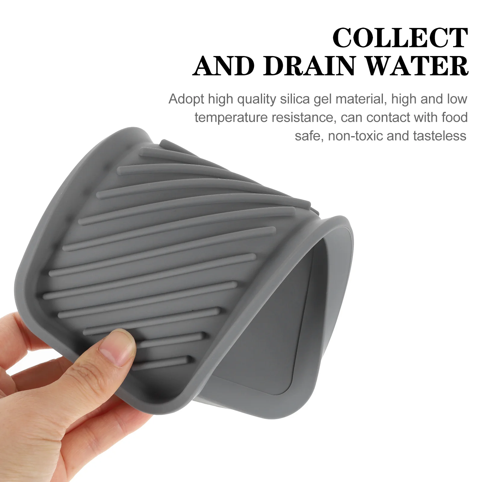 ถาดซิลิโคนอเนกประสงค์ แผ่นรองตกแต่ง แผ่นรองแห้ง สำหรับเคาน์เตอร์ครัว ห้องน้ำ ชั้นวางของในห้องน้ำ จานเก็บของ