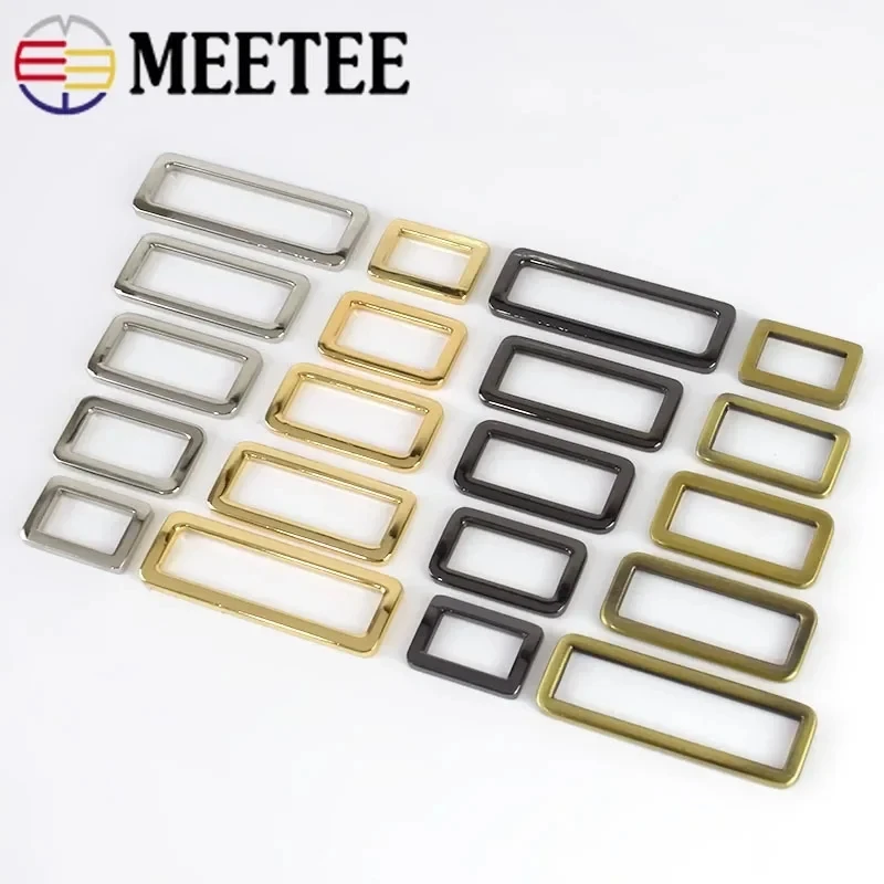 10/30Pcs 20-50mm Metal Belt Buckle Bags Strap Connector Square D Ring Webbing Adjuster Slider Clasp DIY Hardware Accessories