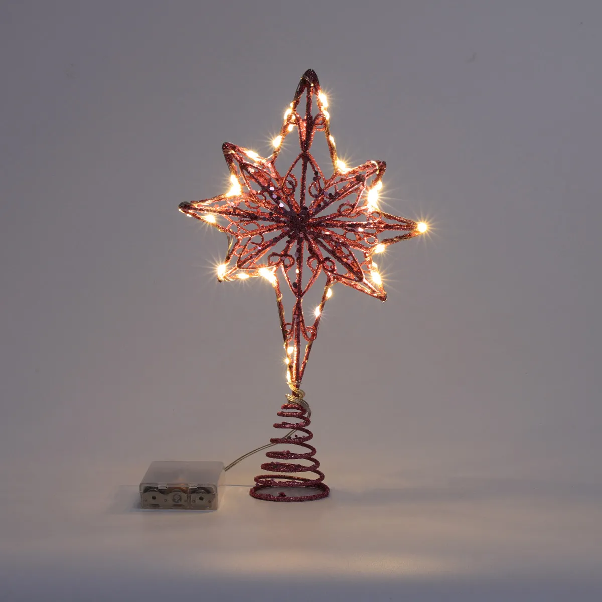Elegant Eight Pointed Star Tree Topper Festive Christmas Decoration Shine Bright on Your Xmas Tree Perfect Party Festival