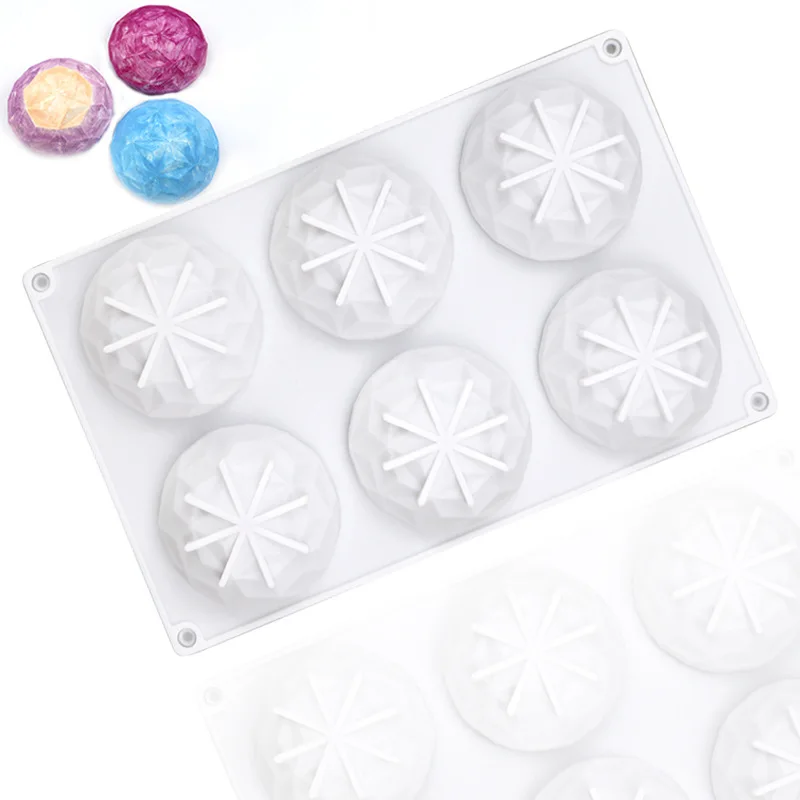 3D Mousse Kuchen Backform Herz Käsekuchen Dessert Diamant Himbeere Silikon Form Kerze Seife Machen Liefert Gebäck Werkzeuge – Detail 12