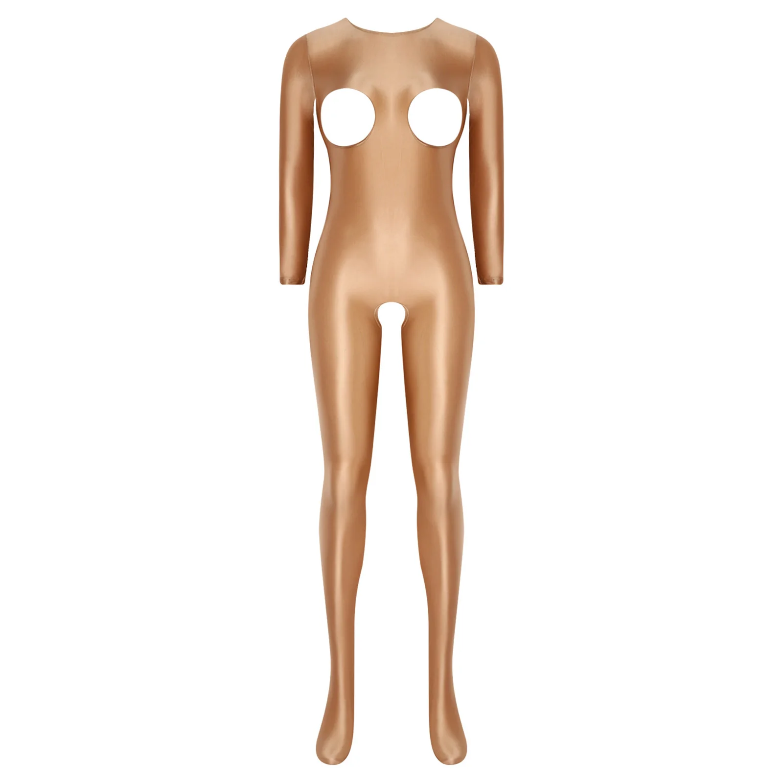 

Women's Sexy Jumpsuit Romper Glossy Stretchy Unitard Sleepwear Nightwear Teddies for Bachelor Night Club Adult Entertainment