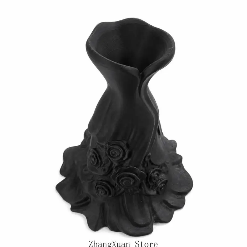 Halloween Bridal Dress Vases with 3D Printing Texture for Shelf and Desk Decors 3XUF