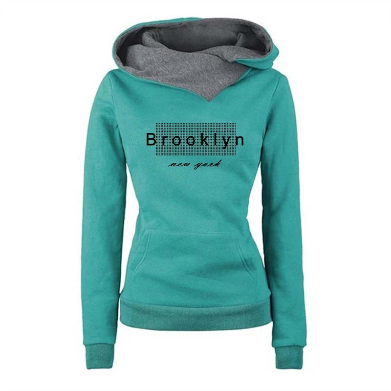 Quality Women's Hoodies Print Irregular Collar Long Sleeves Sweatshirts Outdoors Casual Sports Clothing Autumn Winter Daily Tops