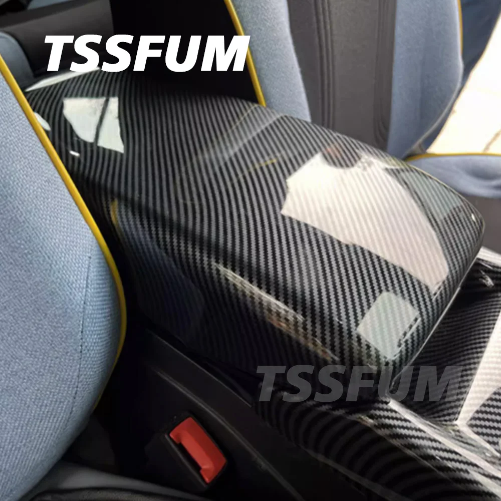 ألياف الكربون سيارة الداخلية مسند الذراع صندوق ، حافظة واقية ، مركز مسند ذراع غطاء لشركة فولكس فاجن ، ID.4 ، ID4 ، X ، Crozz ، ID.6 ، X ، GTX ، 2021 ، 2022 ، 2023 #3