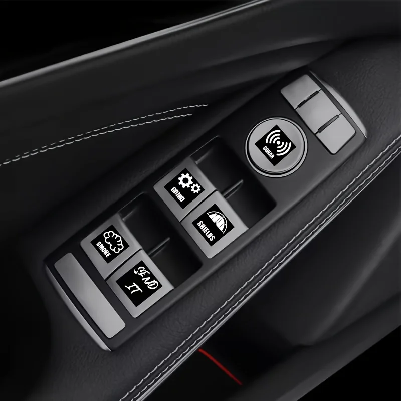 

2SET Game Style Car Button Stickers Multi Options Waterproof Vinyl Decals For Vehicle Tuning Decor