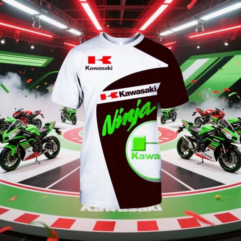 

Kawasaki Motorcycle Graphic 3D Print Outdoor Sports Quick Drying Breathable Clothes Men New T Shirt Man Comfortable Cool T-shirt