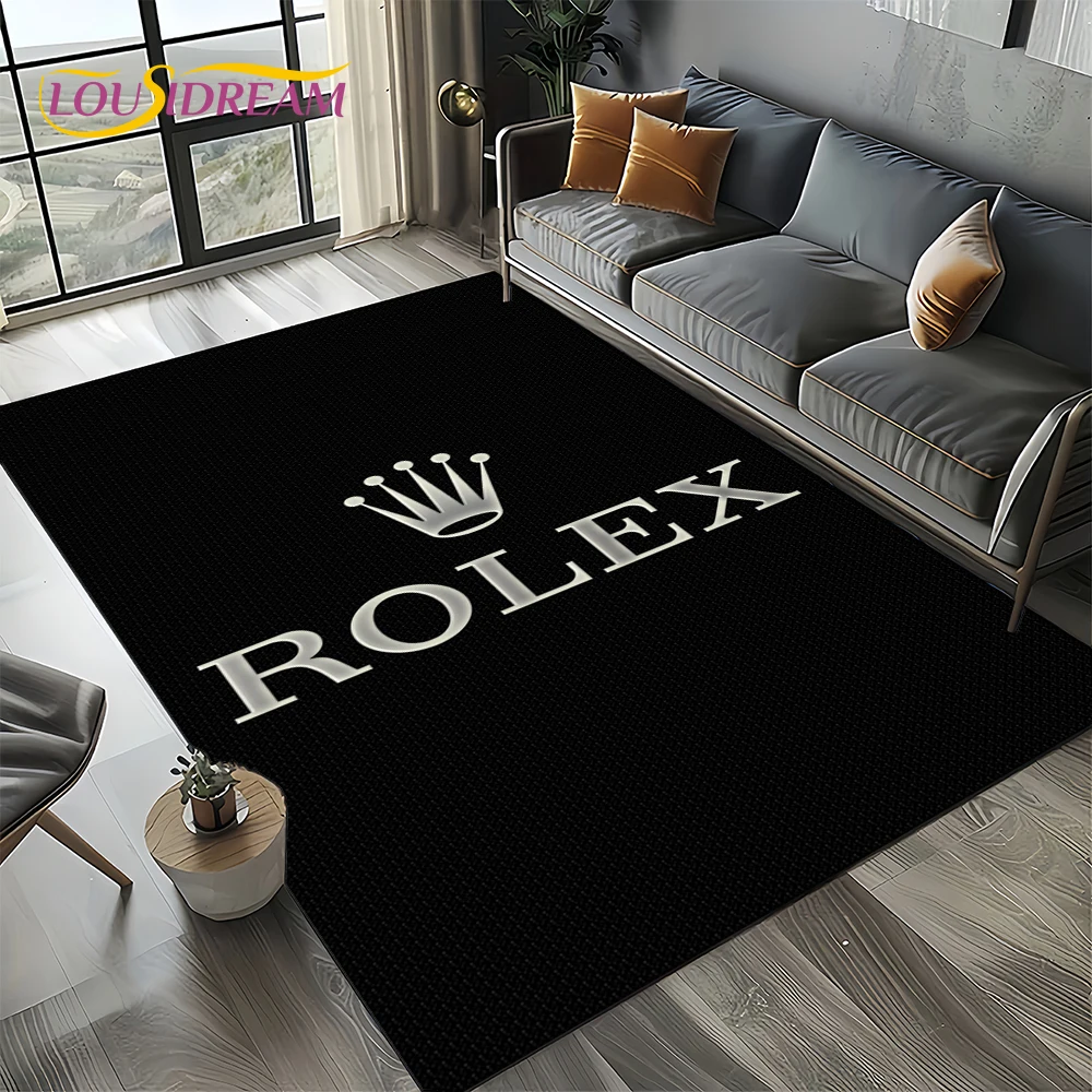 3D Print R-ROLEX Customized Carpet Rug for Living Room Bedroom Home Sofa Decoration,Kids Play Area Rug Non-slip Floor Mat Gift