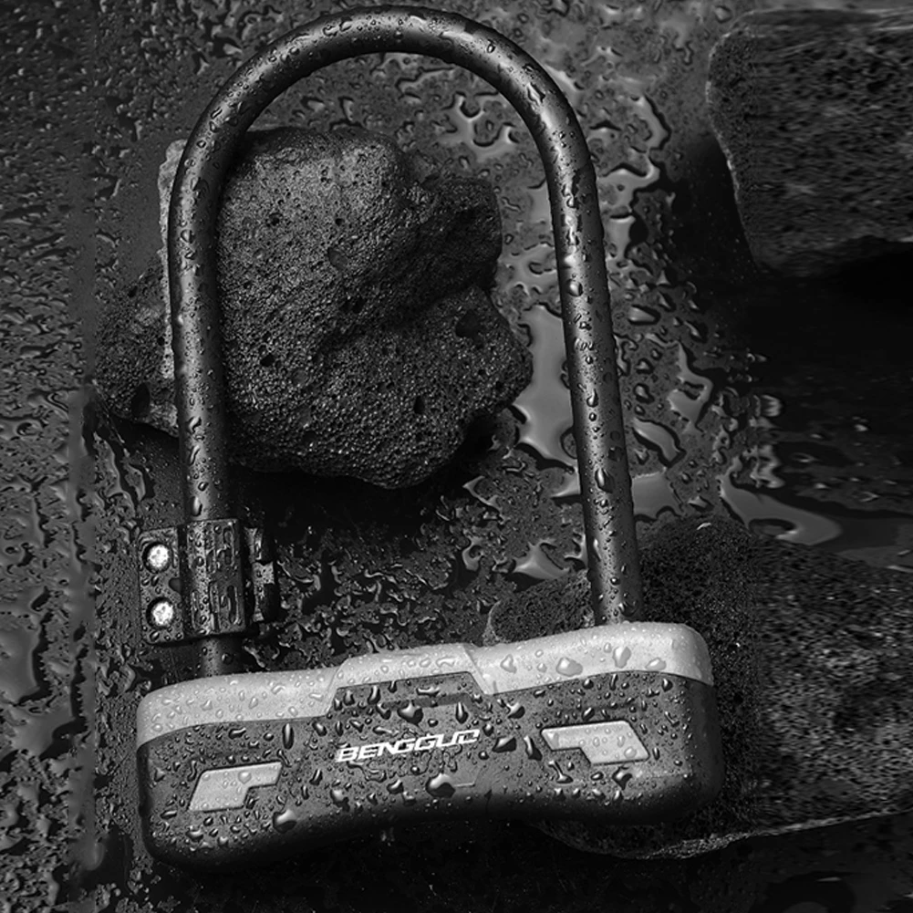 Bicycle U Lock with Mounting Bracket Bicycle U-shaped Lock with 2 Keys Anti-Theft Lock for Electric Scooter Mountain Bikes