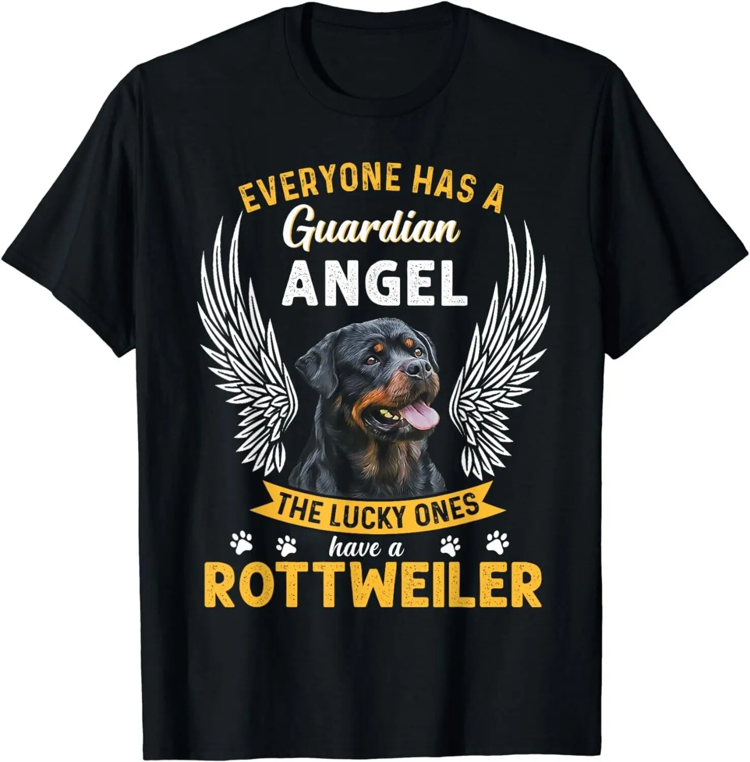 

My Rottweiler Is A Guardian Angel Tee Gift Who Loves Pets Gifts Unisex T-Shirt