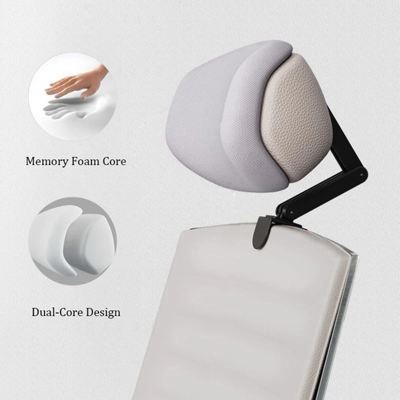 Adjustable Memory Foam Headrest-Ergonomic Neck Support Pillow With Flexible Height And Angle,