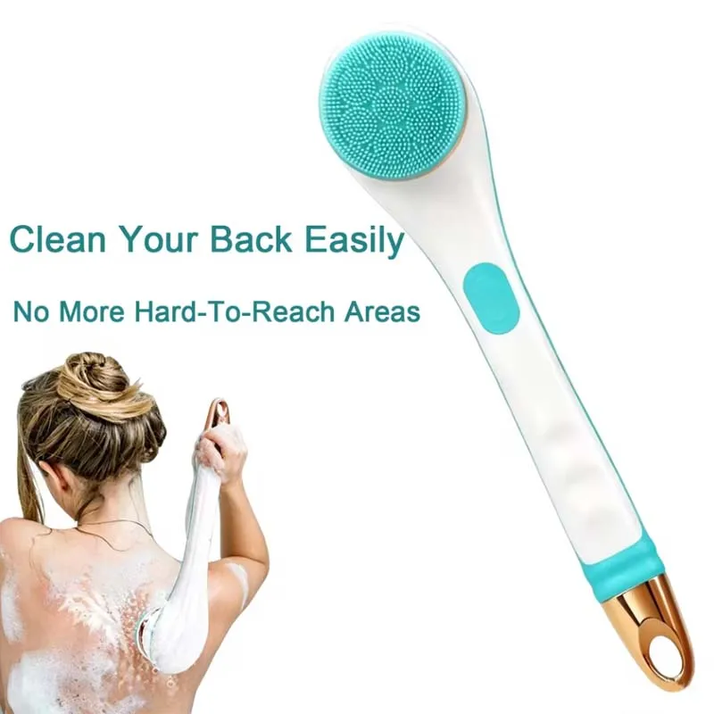 Practical Four-in-one Electric Skin Cleansing Bath Brush Back Massage Exfoliating Long Handle Brush Suitable for Bathing