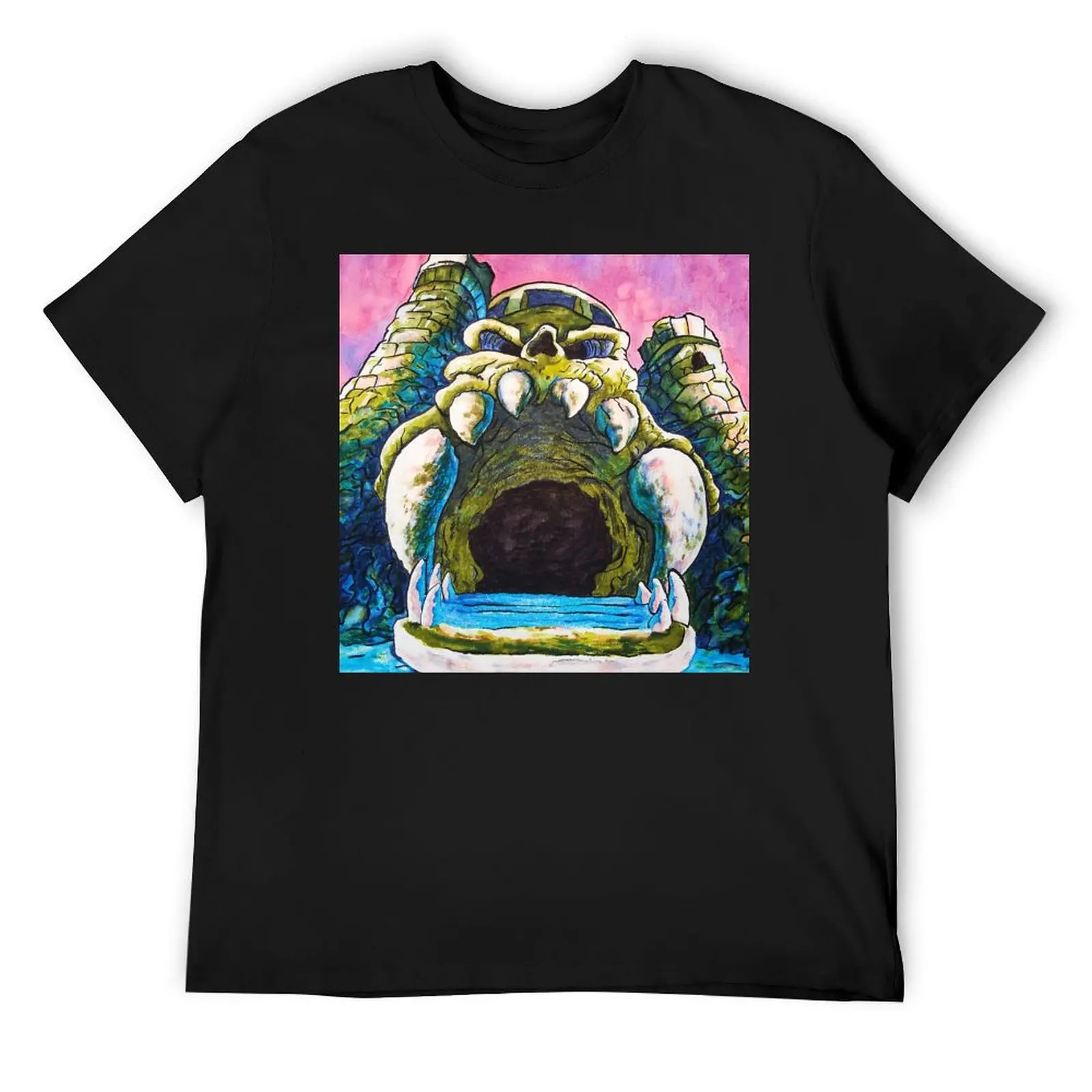 Castle Grayskull watercolor painting T-Shirt hippie clothes Blouse tshirts for men