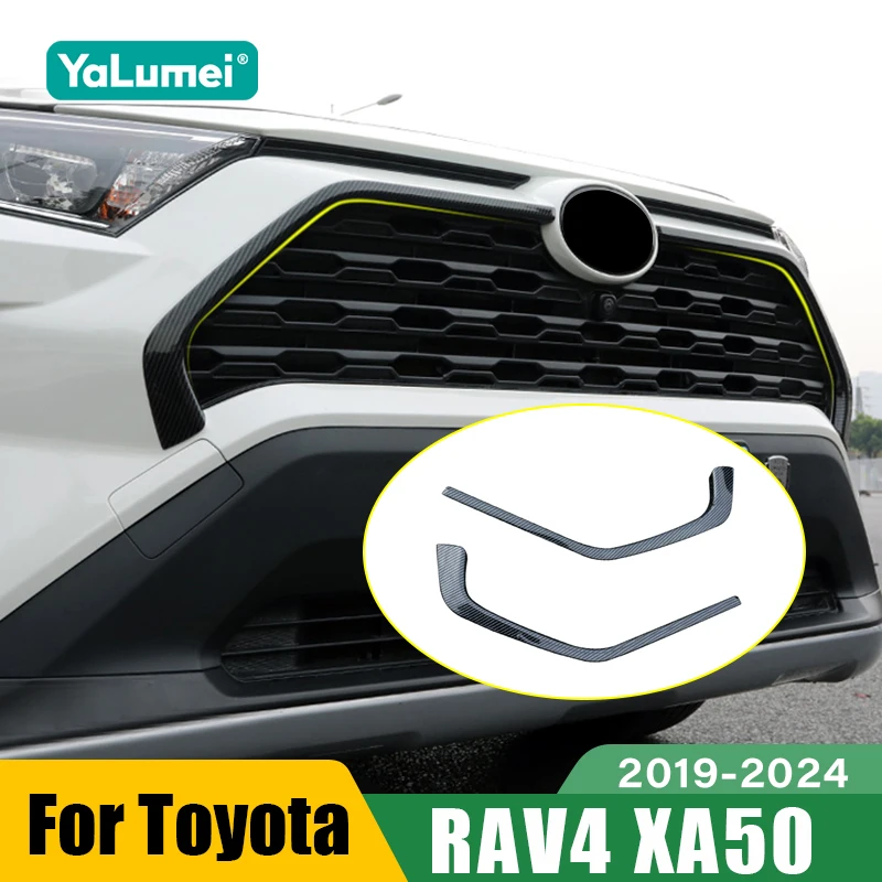 

For Toyota RAV4 XA50 2019 2020 2021 2022 2023 2024 RAV 4 Hybrid Car Front Grille Trim Cover Grills Frame Accessories