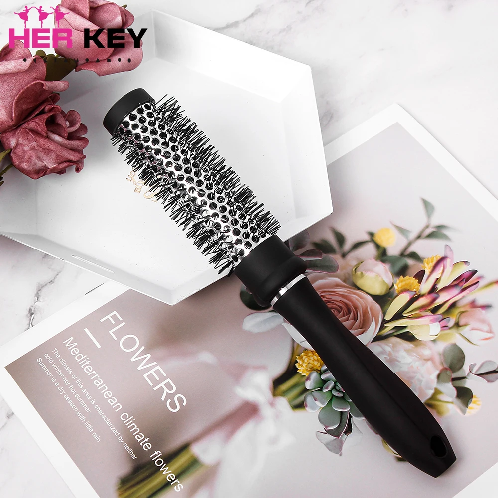 Female hot sale hair scalp massage black roll comb salon beauty curly hair styling tool comb travel portable