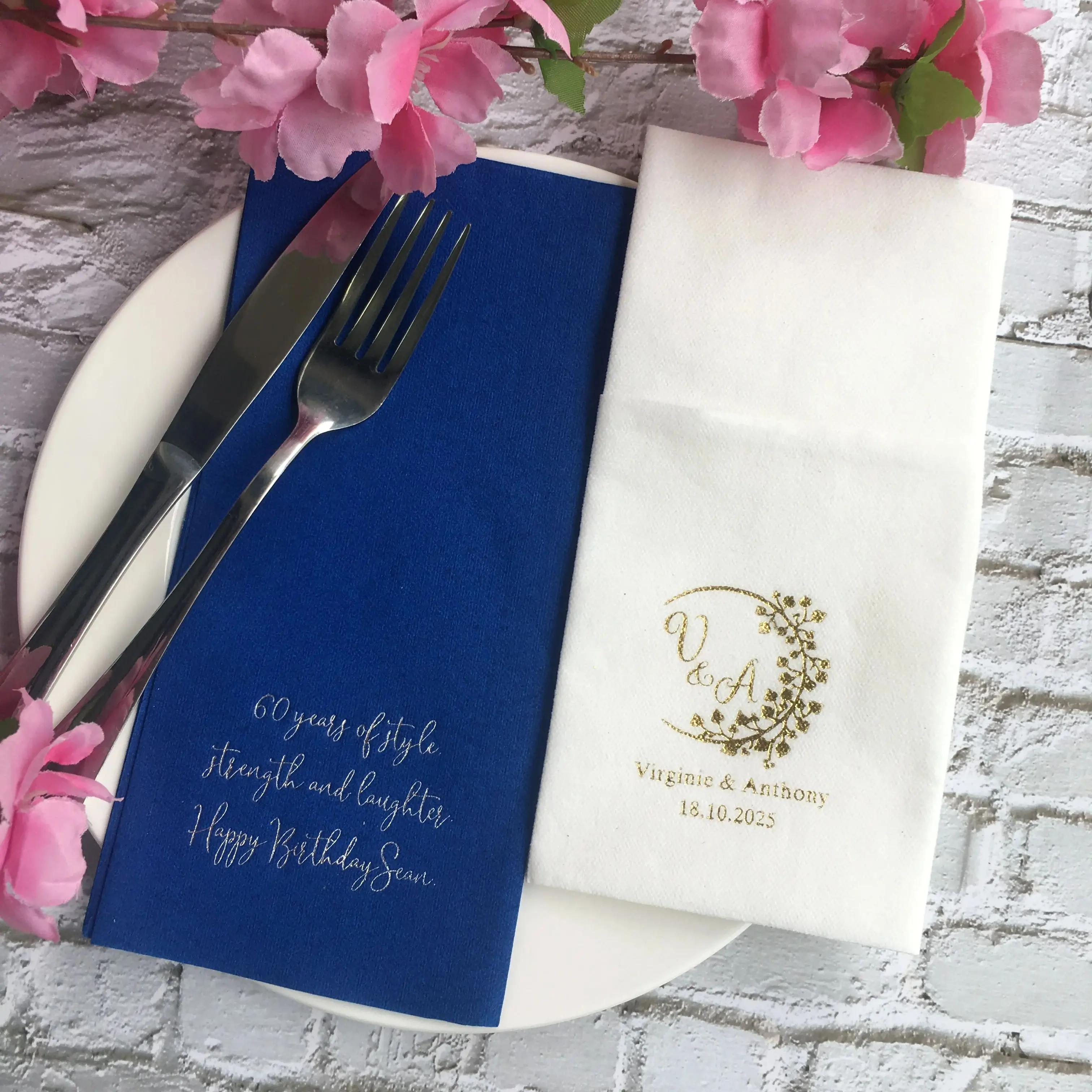 

50pcs Personalized napkins, Soft linen like napkins disposable, Gold foil, Personalized napkins, DINNER,napkins, Wedding napkins