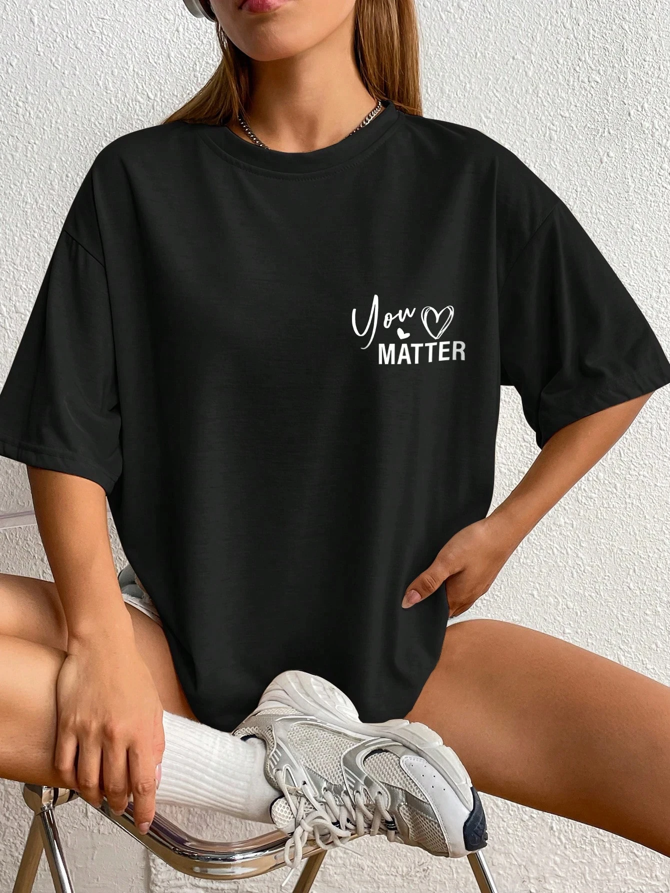 To the person behind me short-sleeved T-shirt with letter print Casual and simple style. Suitable for daily wear and going out