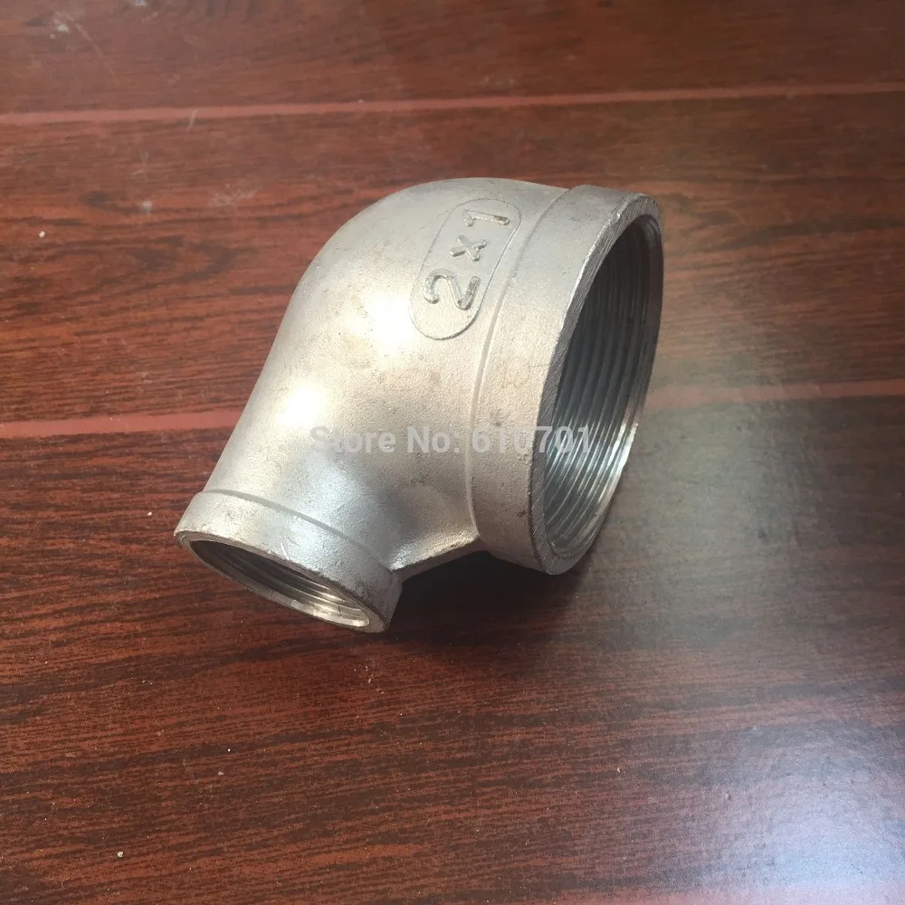 

SS304 2" x 1" Elbow 90 degree angled Reducer Pipe Fitting Female threaded BSP