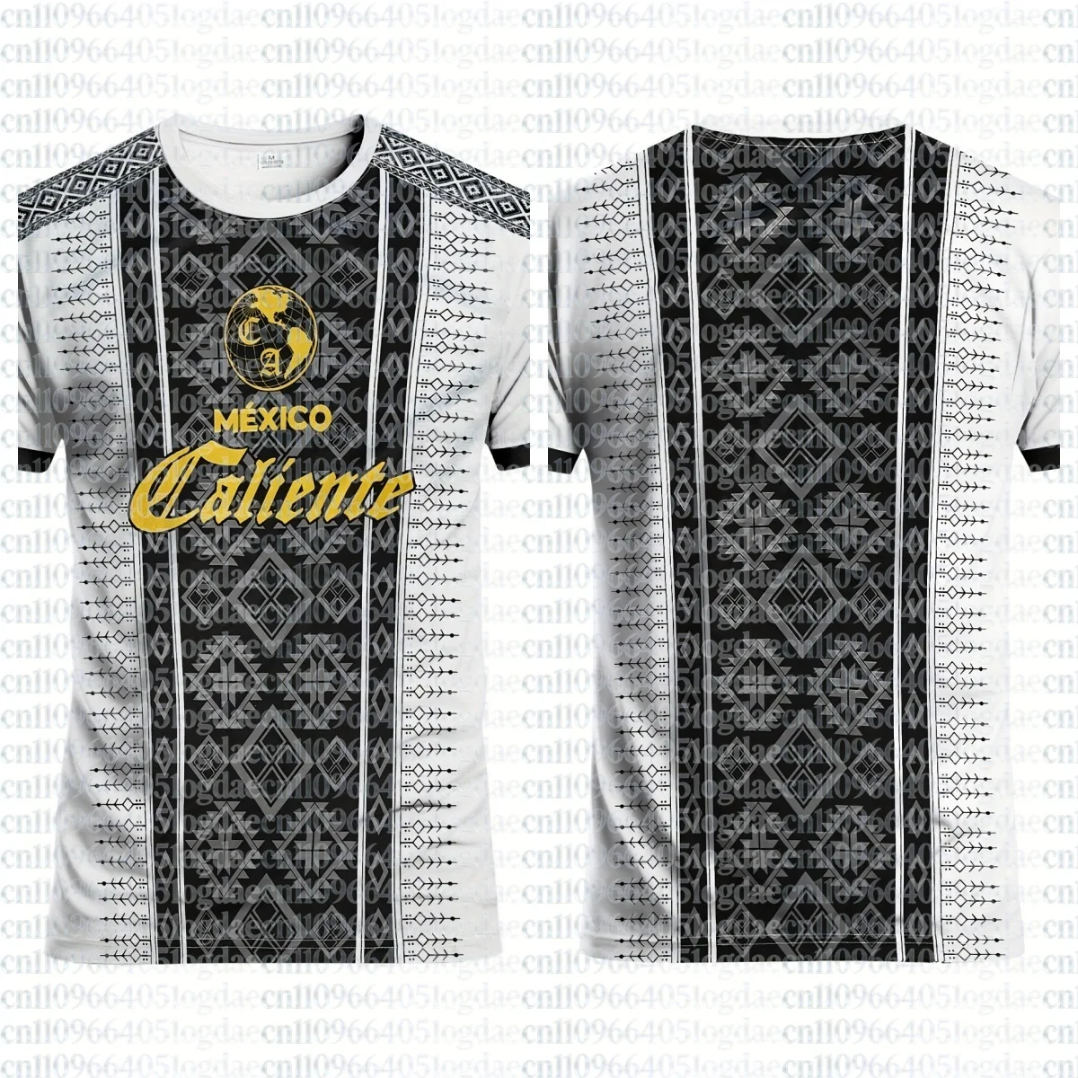 Copa America Men's Football Jerseys and Mexican Round-neck Comfortable Sweatshirts Aztec Tribe Prints for Matches and Training