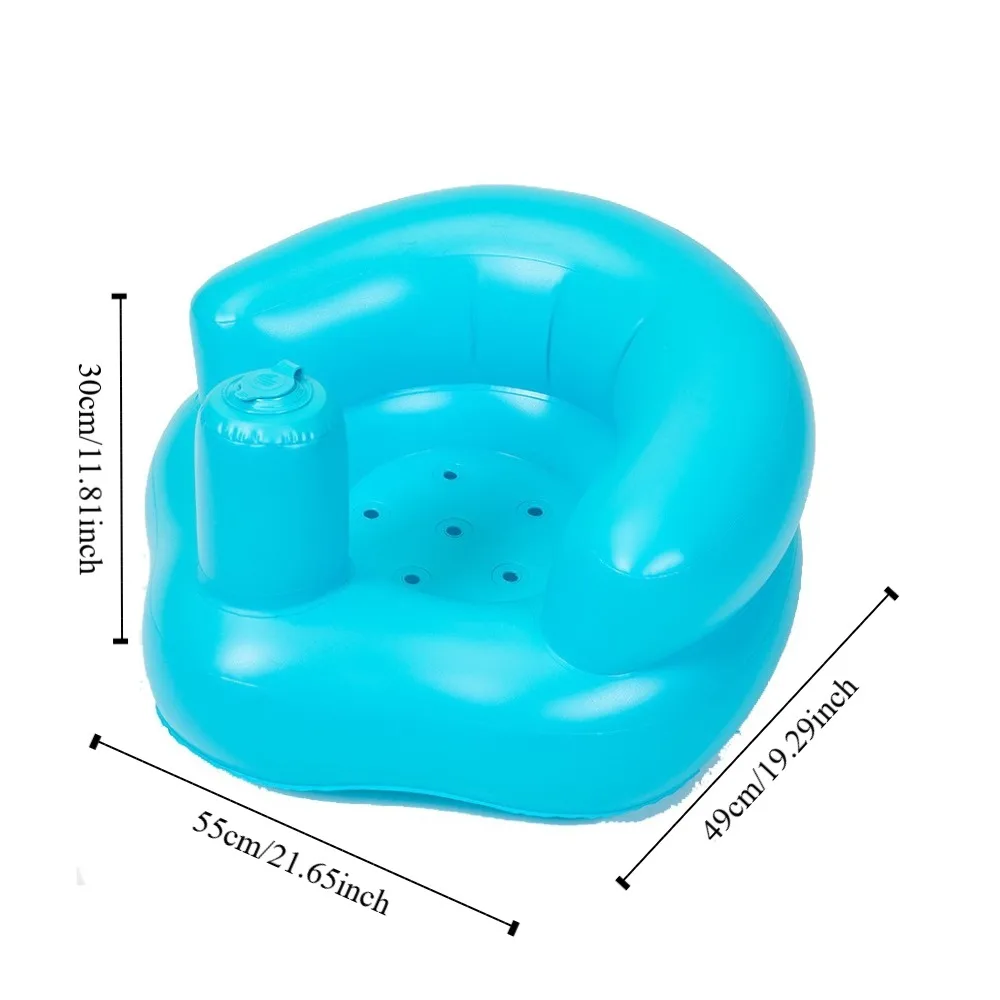 Ins Style أريكة أطفال بلون واحد مدمجة في مضخة هواء للتدريب على الجلوس أريكة قابلة للنفخ مقعد كرسي أطفال منزلي قابل للطي لـ #6