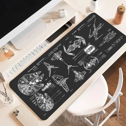 Imagen 2 del producto Alfombrilla de ratón modelo de avión, alfombrilla de ratón grande para juegos XXL, alfombrillas de ratón antideslizantes con borde cosido, teclado para Gamer, portátil, tableta, alfombrilla para PC