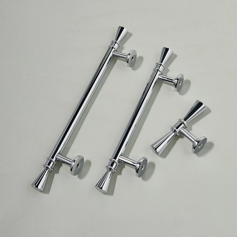 الصلبة النحاس الكروم الفاخرة طويلة تسحب الحديثة الحد الأدنى خزانة المطبخ مقابض خزانة النمط الأوروبي مقابض لقطع الأثاث الفضي