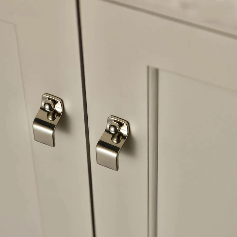 Goo-Ki European Solid Brass Furniture HandlesTitanium Silver Bar Pulls Unique Design Drawer Knobs with Round Ball Dresser Handle