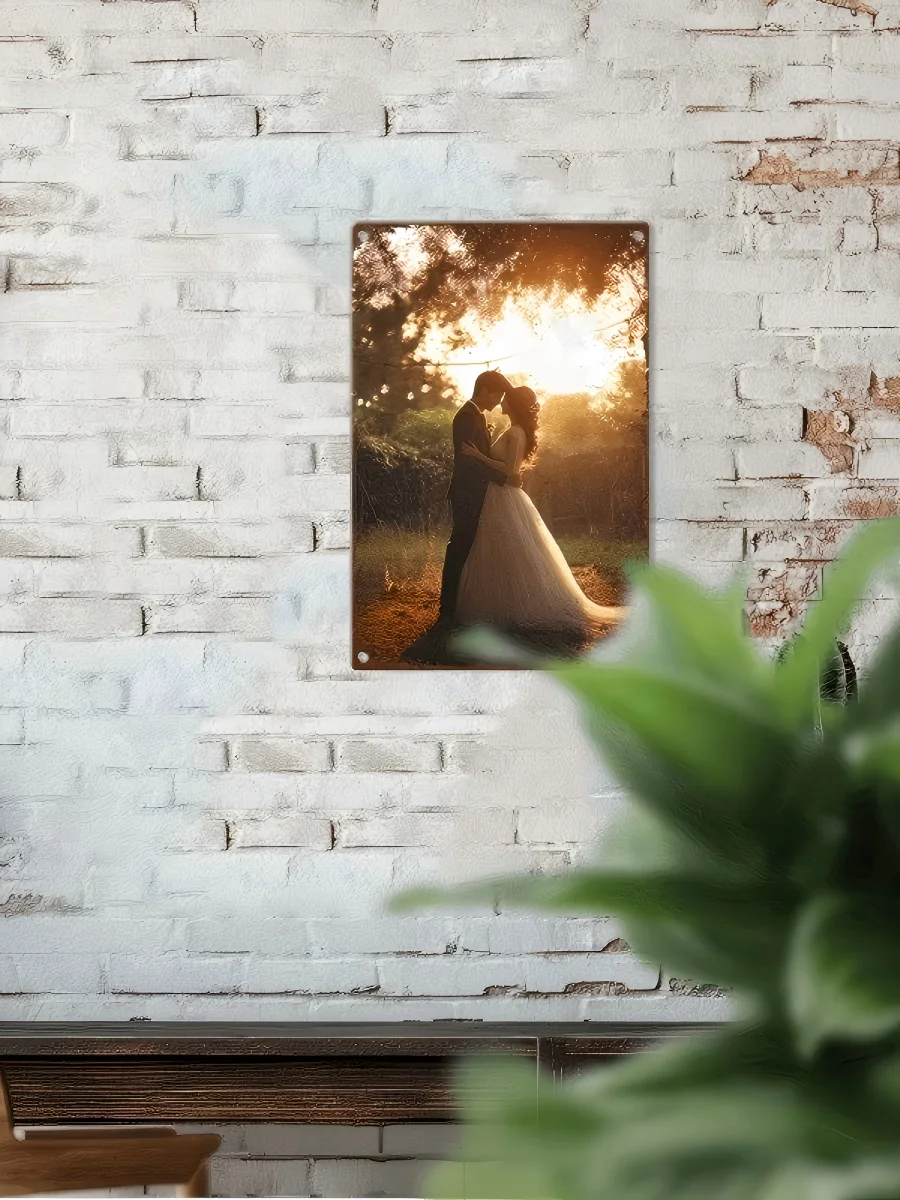 Custom Picture Tin Sign - Vintage Durable Metal Plaque Wall Decor, Personalized 8x12 Inch Aluminum Home Wedding Gift Wall Art