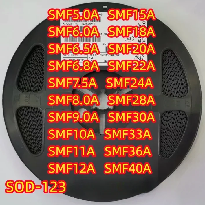 3000Pcs SMF 5A 6A 6.5A 6.8A 7.5A 8A 9A 10A 11A 12A 13A 15A 16A 18A 20A 22A 24A 28A 30A 33A 36A 40A 48A SOD-123 Evaluation board