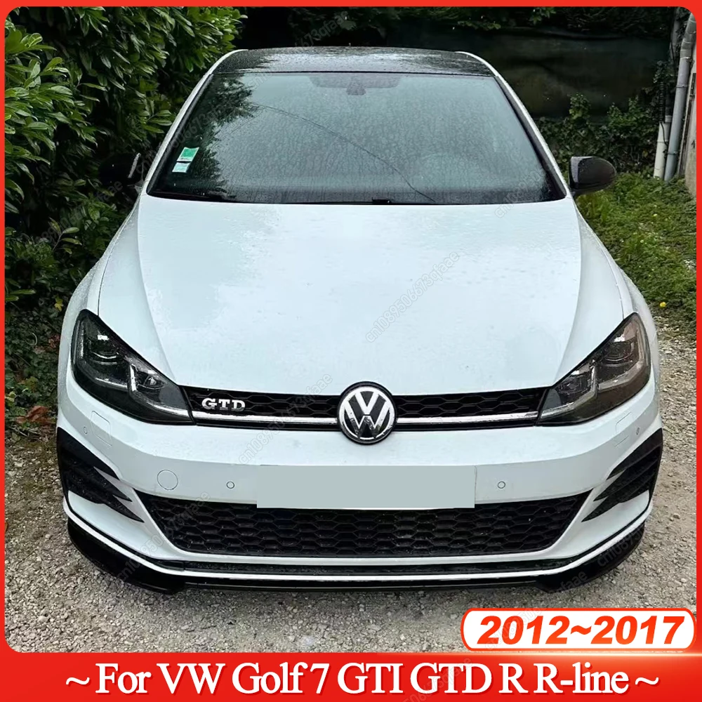 3PCS Maxton Style Front Bumper Lip Spoiler Splitter Protector Cover For VW Golf 7 MK7 GTI GTD R Rline 2012-2017 Body Kits Tuning