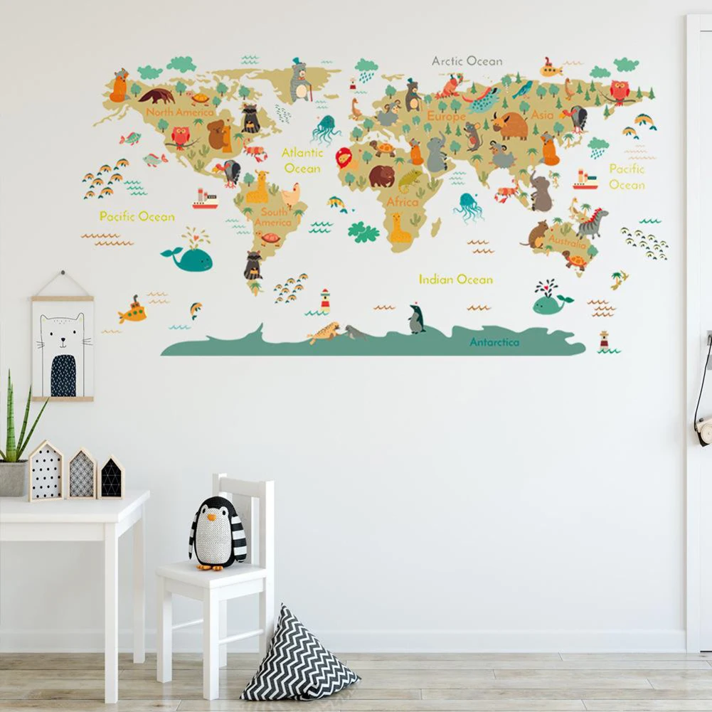 Inspire Your Child's Love for Geography with an Educational World Map Wall Sticker Decorate and Learn at the Same Time