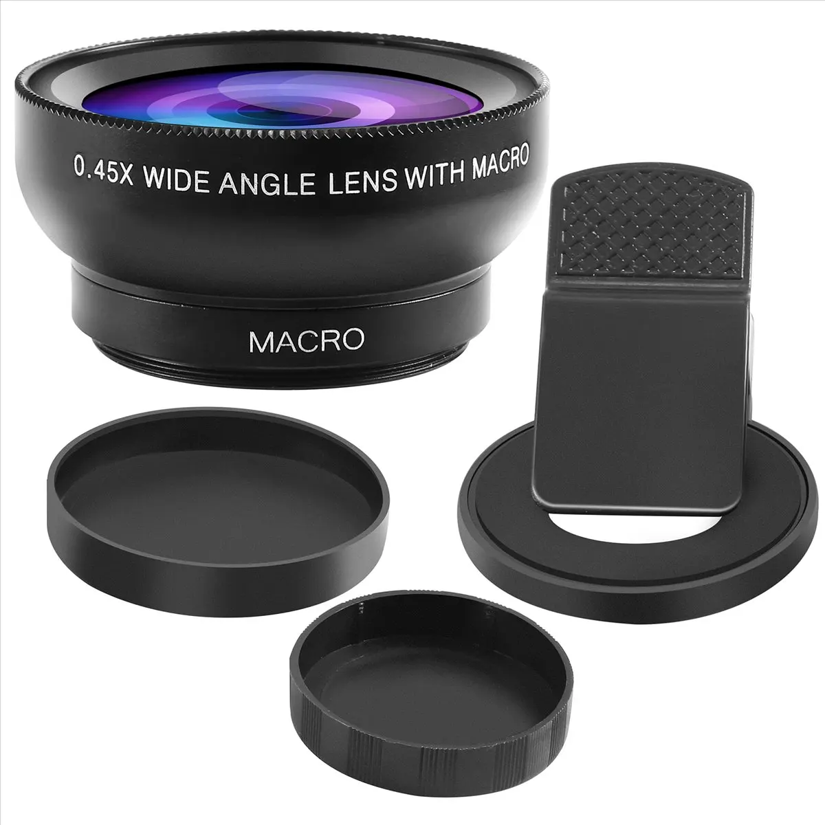 SCLS Fish Eye Phone Lens, 0.45X Phone with HD Camera Lens Macro Clip Lens Wide Angle Lens Lens for Mobile Phone Camera