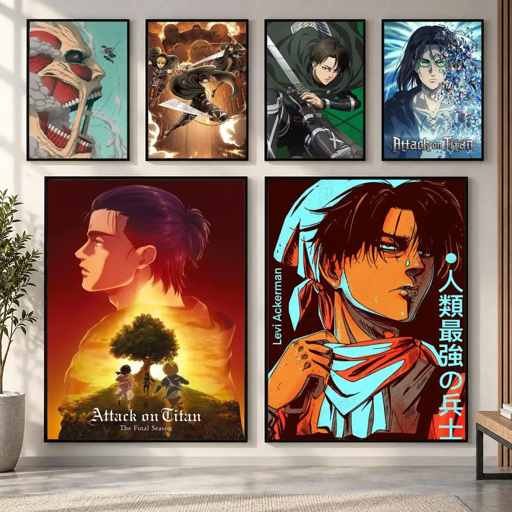 Levi Ackerman Attack On Titan Poster HD art sticky wall waterproof home living room bedroom bar aesthetic decoration