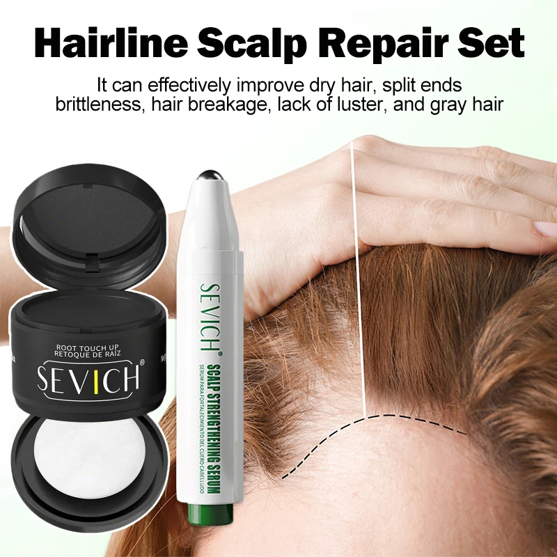 Hair Strengthening Serum Hair Growth Rosemary Oil Root Thickening Hairline Powder Hair Fluffy Powder Instantly Hair Shadow Set