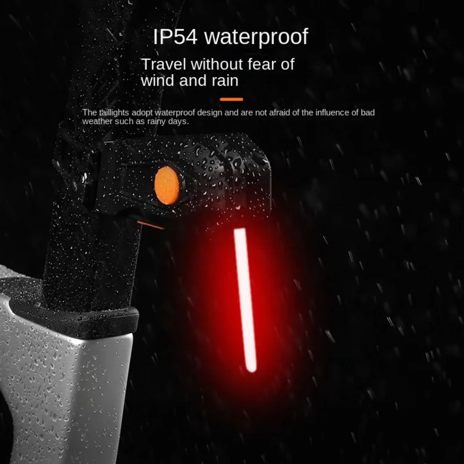 Creative Bike Rear Light Photon Drop Warning Lamp Waterproof Rechargeable  Bicycle Taillight MTB Road Bike Cycling Light Biking