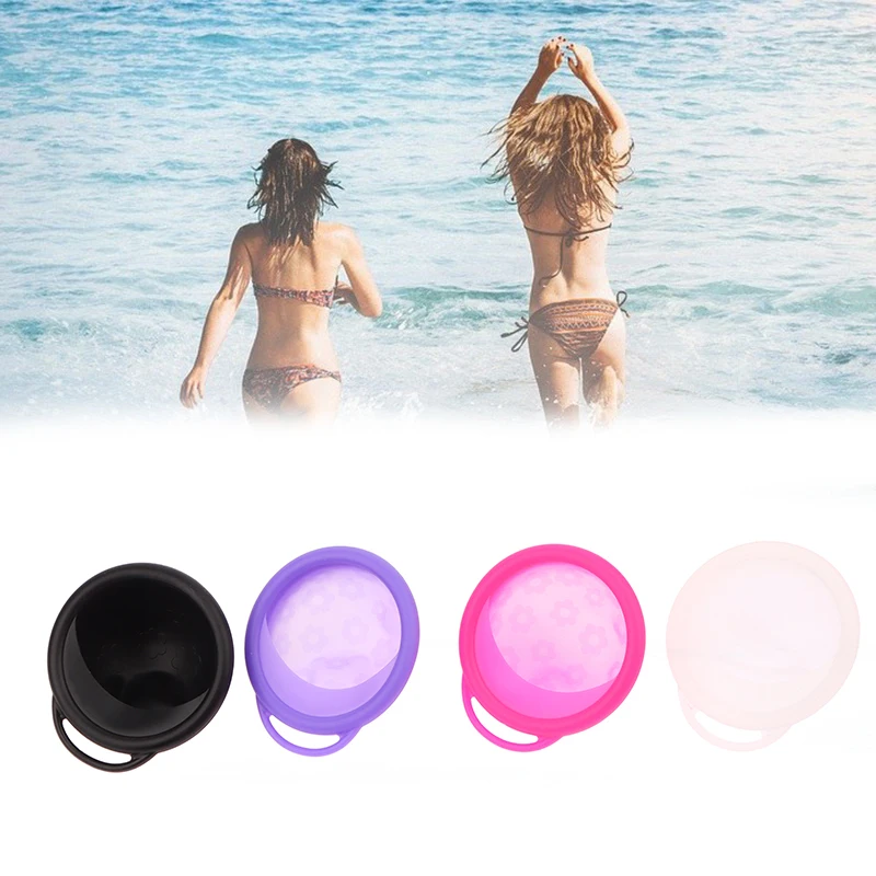 1Pcs Silicone Flat Fit Design Extra Thin Reusable Disc For Women Menstrual With Pull Tab Sterilizing