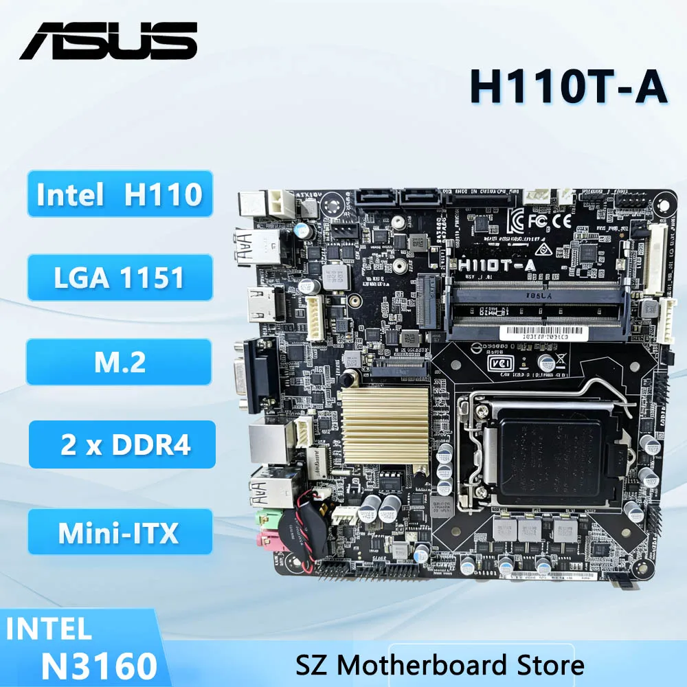 scheda-madre-asus-h110t-a-mini-itx-intel-h110-lga-1151-2×ddr4-32gb-supporta-cpu-core-6100-6500-7400-7700-g4560t