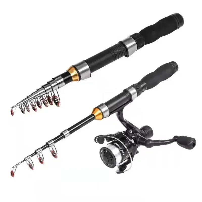 Portable Folding Fishing Rod and Reel Combo Ultra Light Telescopic Trout Spinning Kit Travel Friendly Tackle Set for Anglers