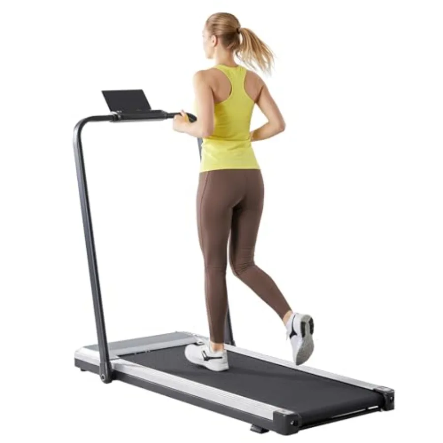Compact Treadmill for Small Spaces: Quiet Under-Desk Walking Pad Slim Portable Design in Black Ideal for Home Office Workouts a