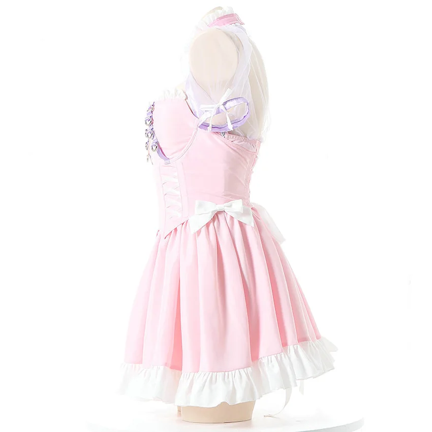 AniLV アニメロリータ少女ピンクドレスメイド制服プリンセス衣装コスプレ衣装