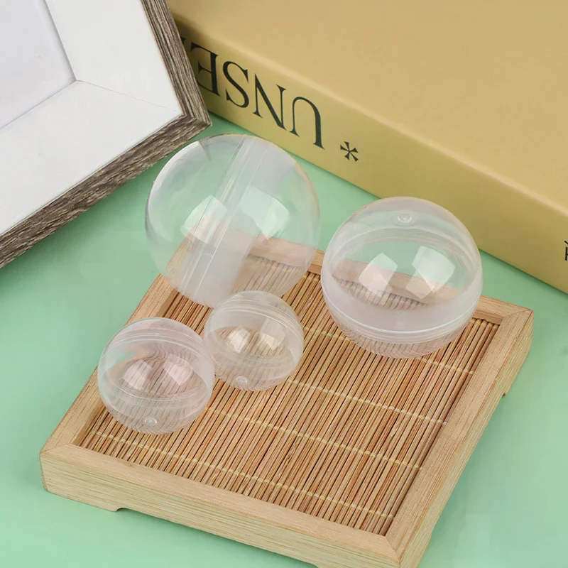 50Pcs Clear Openable Plastic Capsule Toy Surprise Ball Mini Transparent Container For Dollhouse DIY Making Model Accessories