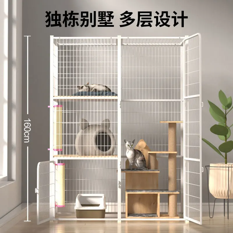 Bottomless splicing cat cage oversized cat castle cat cage oversized free space large three-story luxury multi