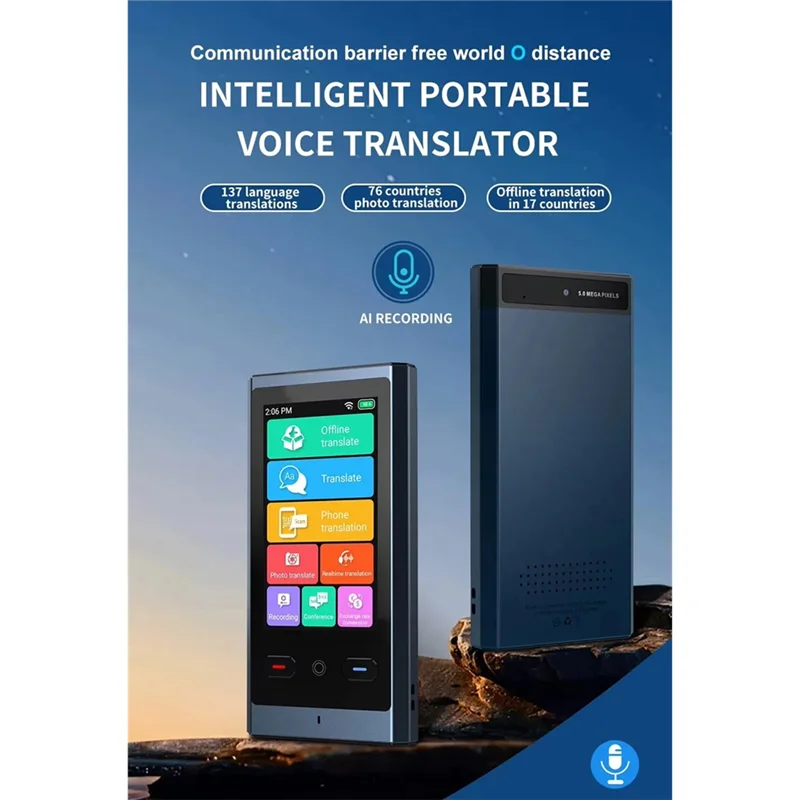 

Z9 Smart Translation Machine Voice Photo Scanning Instant Offline Portable AI Recorder Business Travel Translator-[Y03A]