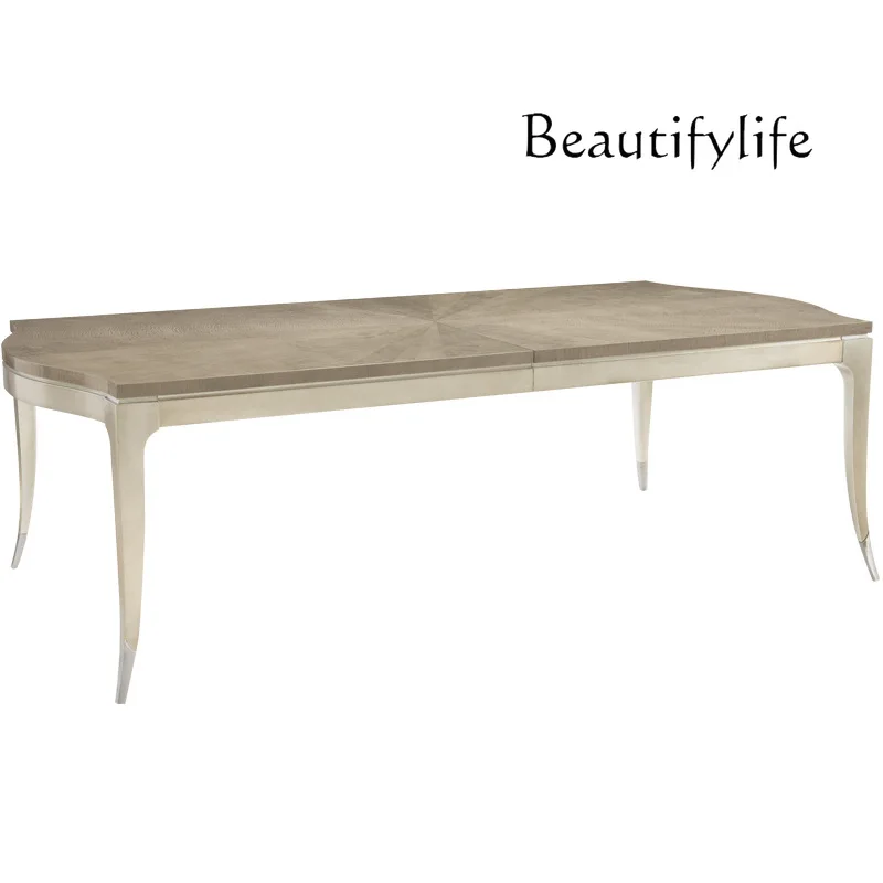 

American light luxury simple small apartment long dining table post-modern home