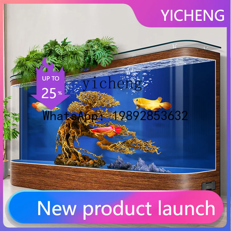 

Новый сверхбольшой аквариум от пола до потолка для отелей, компаний, для ленивых, для гостиной, бытовой, экологический, стеклянный